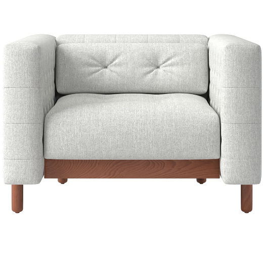 Marconi Tufted Accent Chair Elliot Dove by Gianfranco Frattini