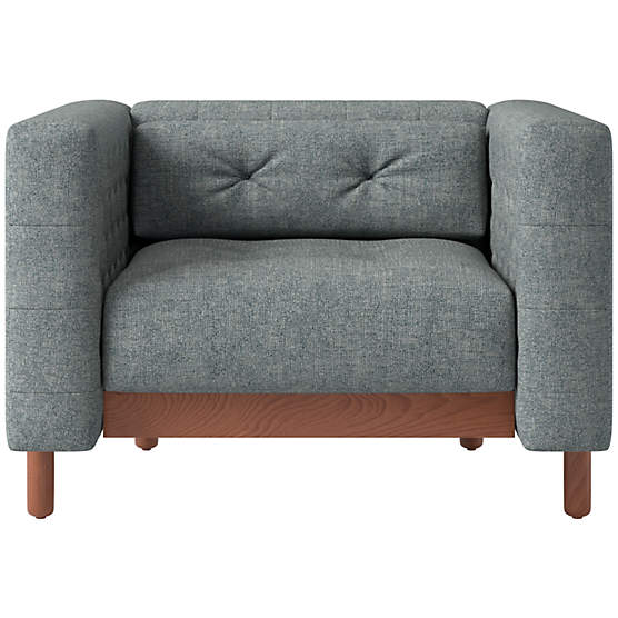 Marconi Tufted Accent Chair Nomad Charcoal by Gianfranco Frattini