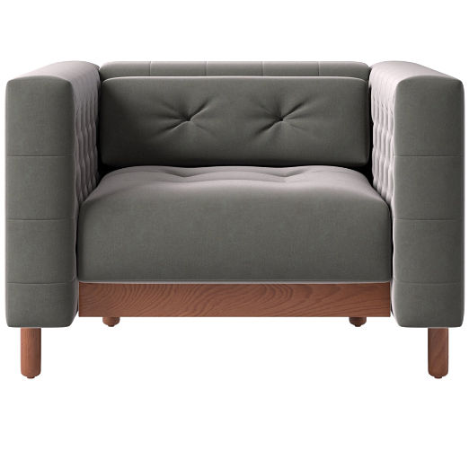 Marconi Tufted Accent Chair Luca Storm by Gianfranco Frattini