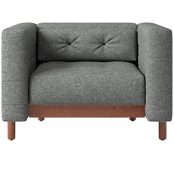 Marconi Tufted Accent Chair Hatch Charcoal by Gianfranco Frattini