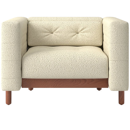 Marconi Tufted Accent Chair Bloce Cream by Gianfranco Frattini