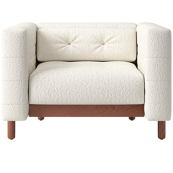 Marconi Tufted Accent Chair Wooly Sand by Gianfranco Frattini