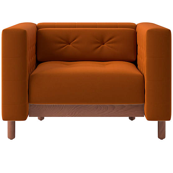 Marconi Tufted Accent Chair Luca Russet by Gianfranco Frattini