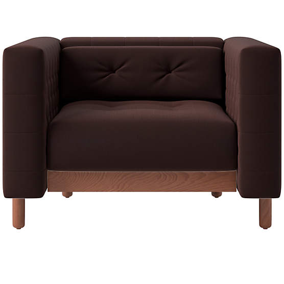 Marconi Tufted Accent Chair Luca Espresso by Gianfranco Frattini