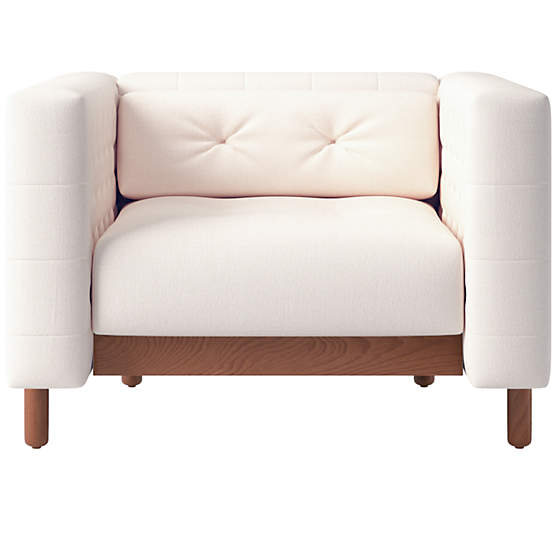 Marconi Tufted Accent Chair Biba Frost by Gianfranco Frattini