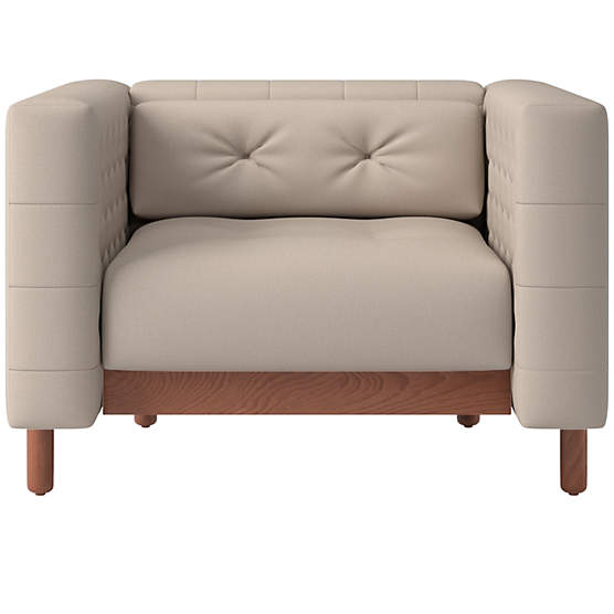 Marconi Tufted Accent Chair Luca Bone by Gianfranco Frattini