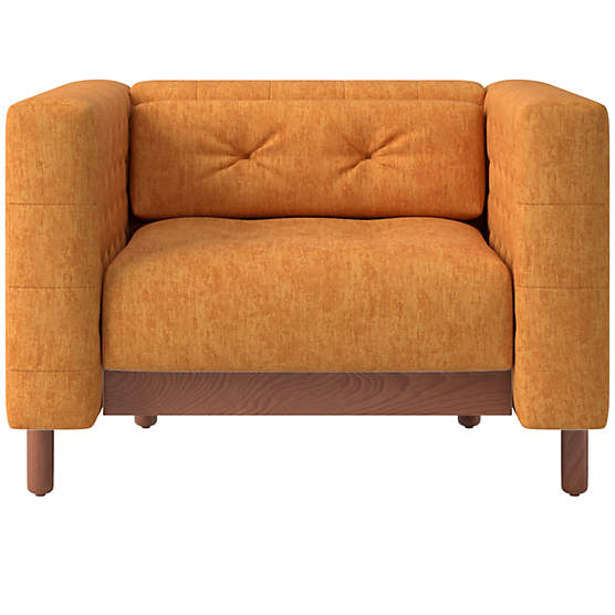 Marconi Tufted Accent Chair Dream Ginger Tea by Gianfranco Frattini