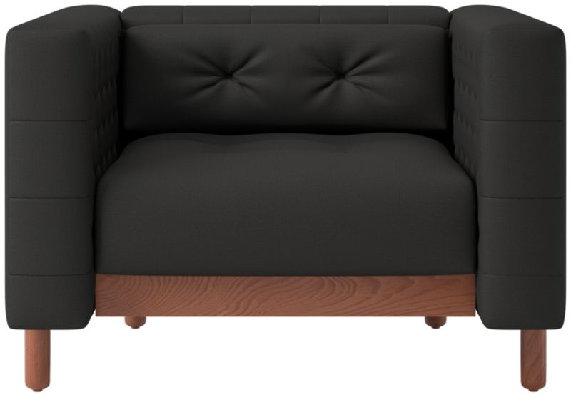 Marconi Tufted Accent Chair Kanvas Ebony by Gianfranco Frattini - image 0 of 9