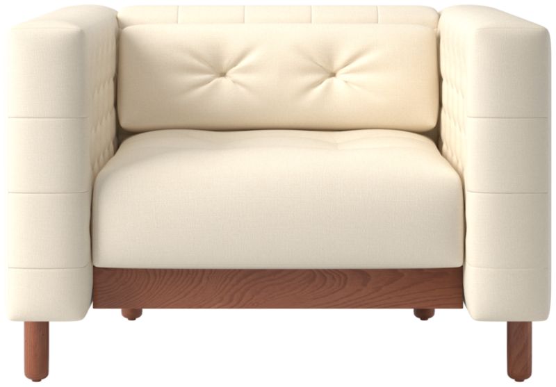 Viewing product image Marconi Tufted Accent Chair Kanvas Sand by Gianfranco Frattini - image 1 of 9