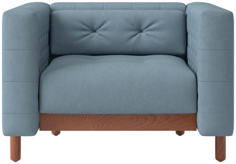 Viewing product image Marconi Tufted Accent Chair Lisbon Wedgewood by Gianfranco Frattini - image 1 of 2