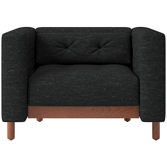 Marconi Tufted Accent Chair Curious Ebony by Gianfranco Frattini