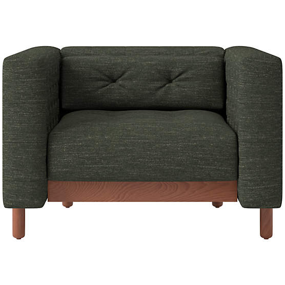Marconi Tufted Accent Chair Curious Evergreen by Gianfranco Frattini