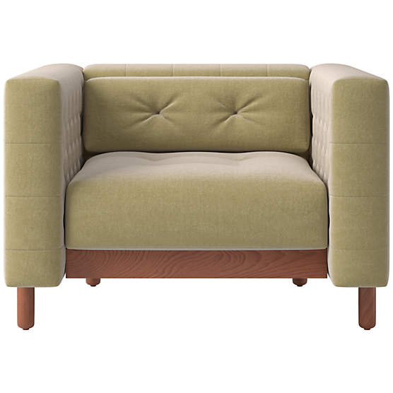 Marconi Tufted Accent Chair Luca Camel by Gianfranco Frattini