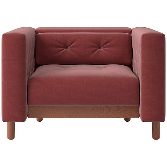 Marconi Tufted Accent Chair Luca Rose by Gianfranco Frattini