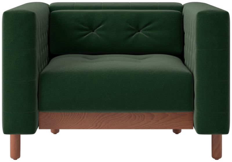 Marconi Tufted Accent Chair Luca Juniper by Gianfranco Frattini - image 0 of 9