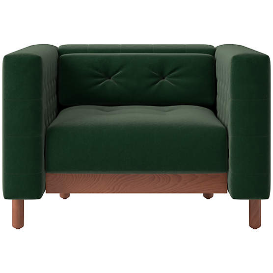 Marconi Tufted Accent Chair Luca Juniper by Gianfranco Frattini