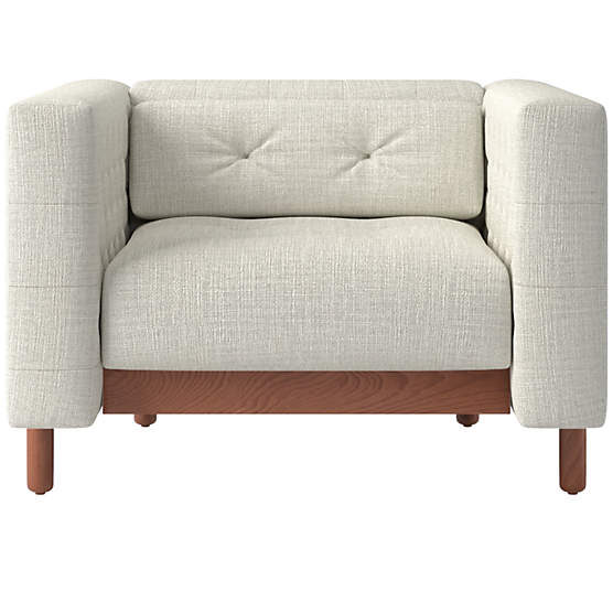 Marconi Tufted Accent Chair Lindy Snow by Gianfranco Frattini