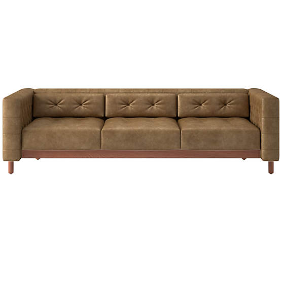 Marconi 3-Seater Tufted Leather Sofa Bello Saddle by Gianfranco Frattini