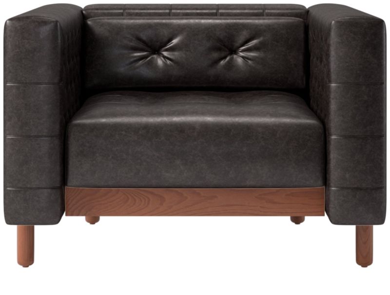 Marconi Tufted Leather Accent Chair Bello Black by Gianfranco Frattini - image 0 of 2