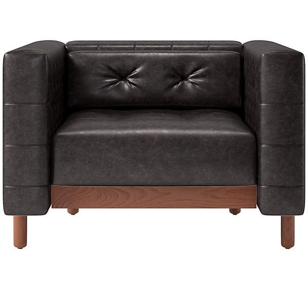 Cb2 leather hotsell accent chair