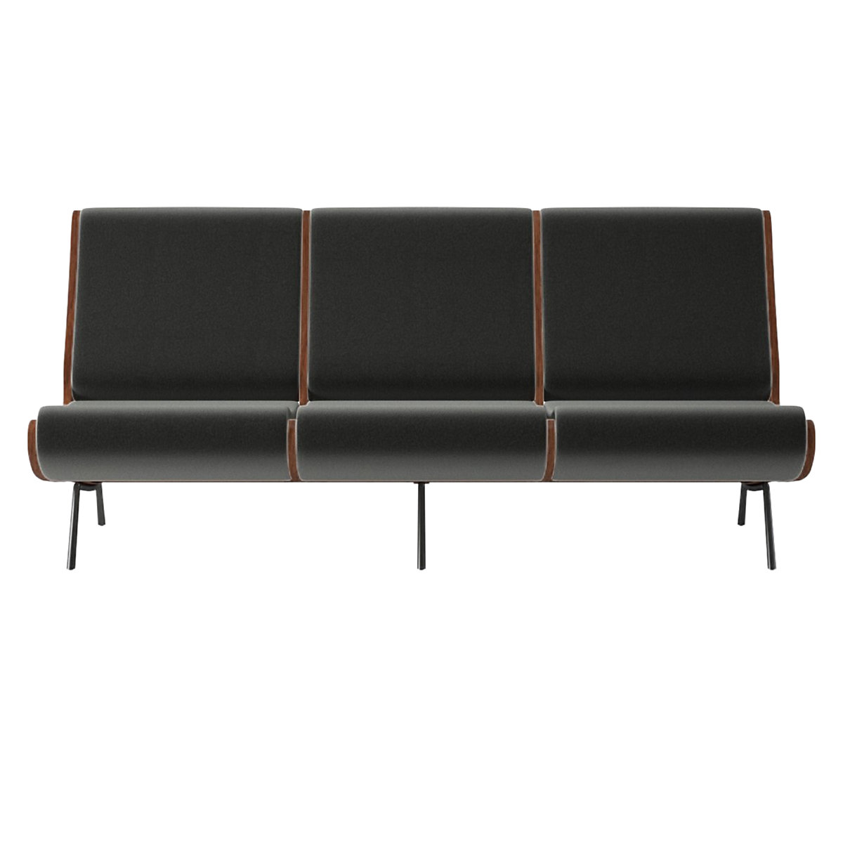 Meda Armless Sofa Dale Dark Grey by Gianfranco Frattini CB2