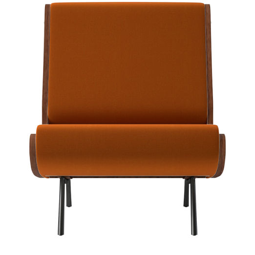 Meda Armless Lounge Chair Luca Russet by Gianfranco Frattini