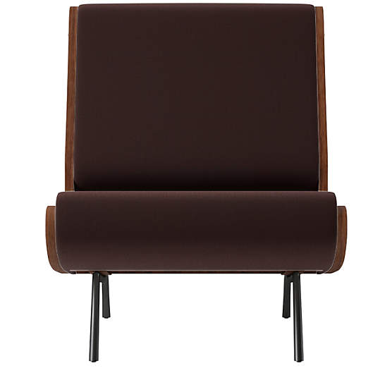 Meda Armless Lounge Chair Luca Espresso by Gianfranco Frattini