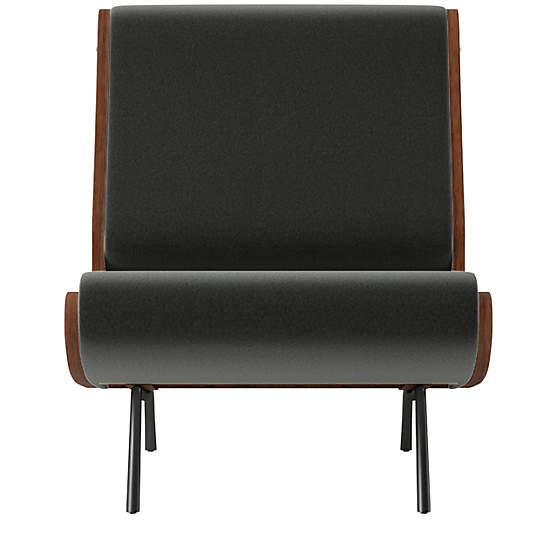 Meda Armless Lounge Chair Dale Dark Grey by Gianfranco Frattini