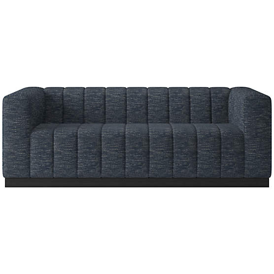 Forte 81" Channeled Sofa with Black Legs Curious Eclipse
