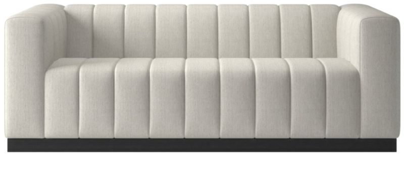 Forte 81" Channeled Sofa with Black Legs Nomad Snow - image 0 of 2