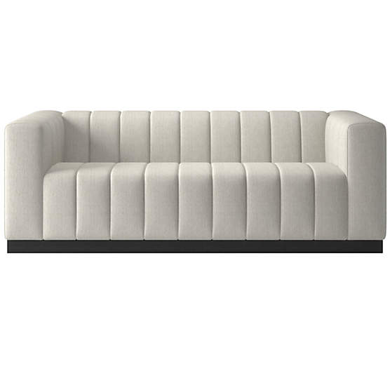 Forte 81" Channeled Sofa with Black Legs Nomad Snow