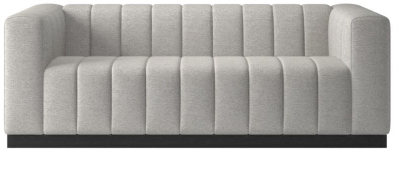 Forte 81" Channeled Sofa with Black Legs Hatch Platinum - image 0 of 2