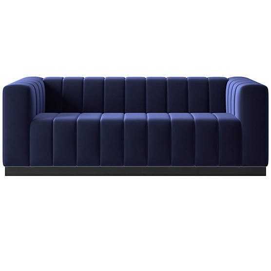 Forte 81" Channeled Sofa with Black Legs Luca Eclipse