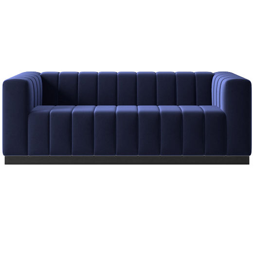 Forte 81" Channeled Sofa with Black Legs Luca Eclipse