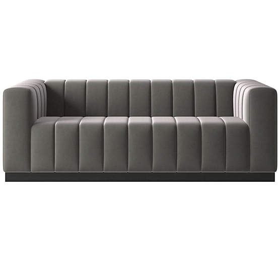 Forte 81" Channeled Sofa with Black Legs Luca Storm