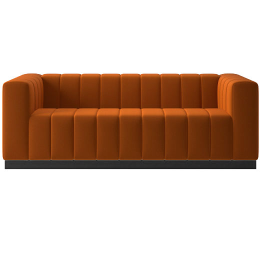 Forte 81" Channeled Sofa with Black Legs Luca Russet