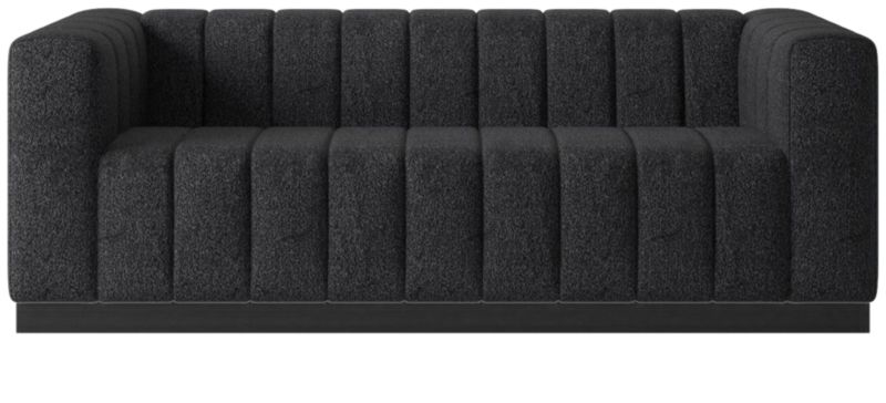 Forte 81" Channeled Sofa with Black Legs Bloce Noir - image 0 of 2