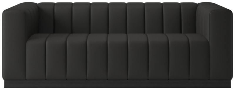 Forte 81" Channeled Sofa with Black Legs Kanvas Ebony - image 0 of 2