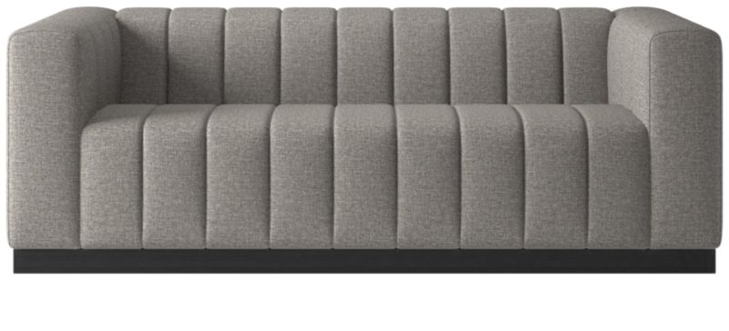 Forte 81" Channeled Sofa with Black Legs Taylor Felt Grey - image 0 of 2