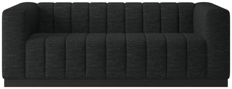 Forte 81" Channeled Sofa with Black Legs Curious Ebony - image 0 of 2