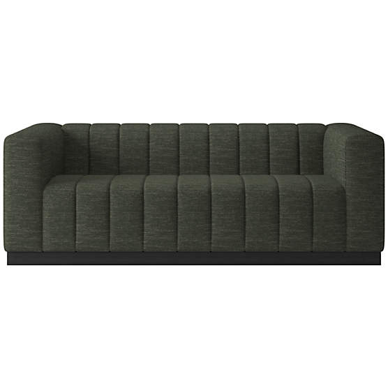Forte 81" Channeled Sofa with Black Legs Curious Evergreen