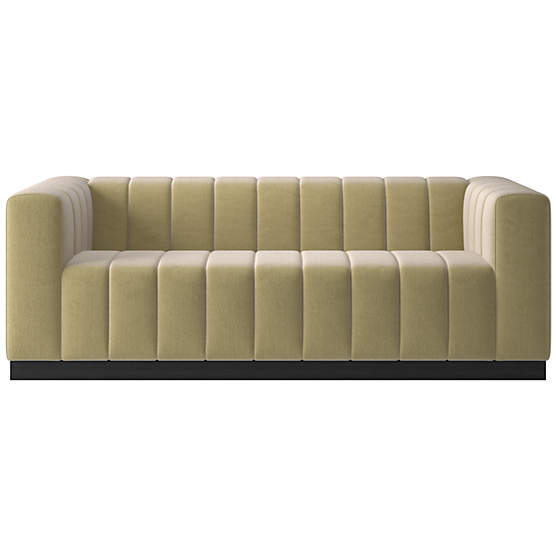Forte 81" Channeled Sofa with Black Legs Luca Camel