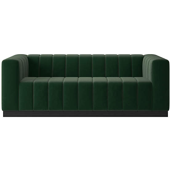 Forte 81" Channeled Sofa with Black Legs Luca Juniper