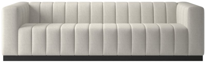 Forte 101" Extra-Large Channeled Sofa with Black Base Nomad Snow - image 0 of 3