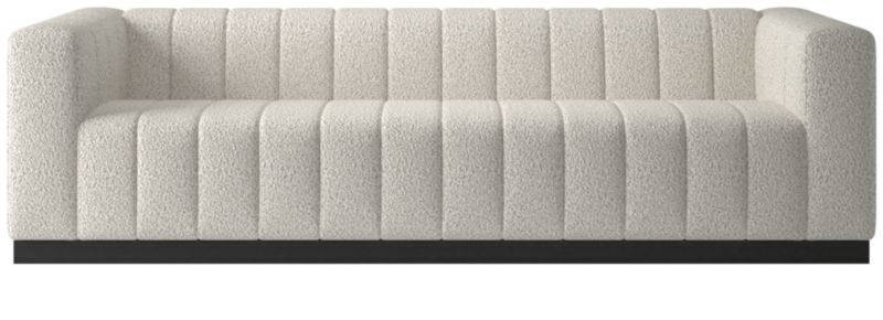 Forte 101" Extra-Large Channeled Sofa with Black Base Bloce Grey - image 0 of 3