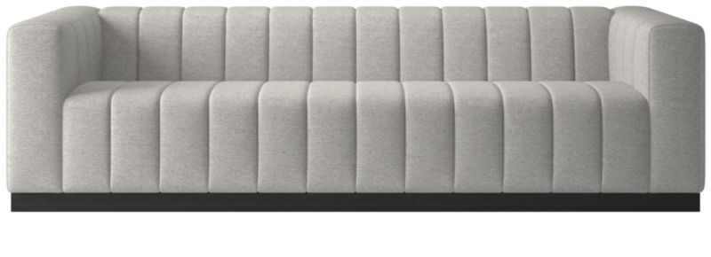 Forte 101" Extra-Large Channeled Sofa with Black Base Hatch Platinum - image 0 of 3