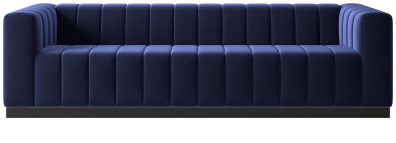 Forte 101" Extra-Large Channeled Sofa with Black Base Luca Eclipse - image 0 of 3