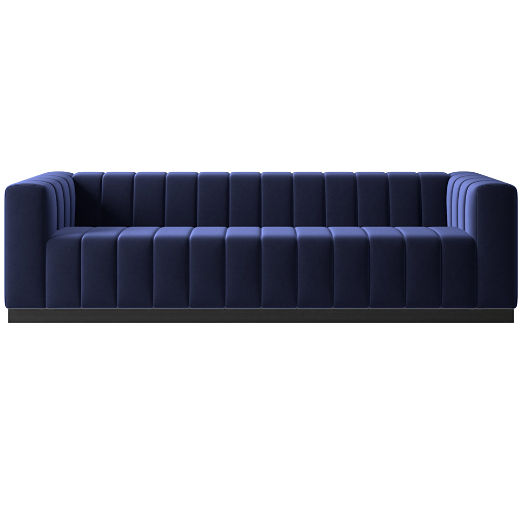 Forte 101" Extra-Large Channeled Sofa with Black Base Luca Eclipse