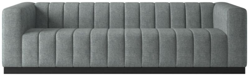 Forte 101" Extra-Large Channeled Sofa with Black Base Nomad Charcoal - image 0 of 2