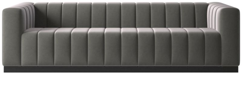 Forte 101" Extra-Large Channeled Sofa with Black Base Luca Storm - image 0 of 3